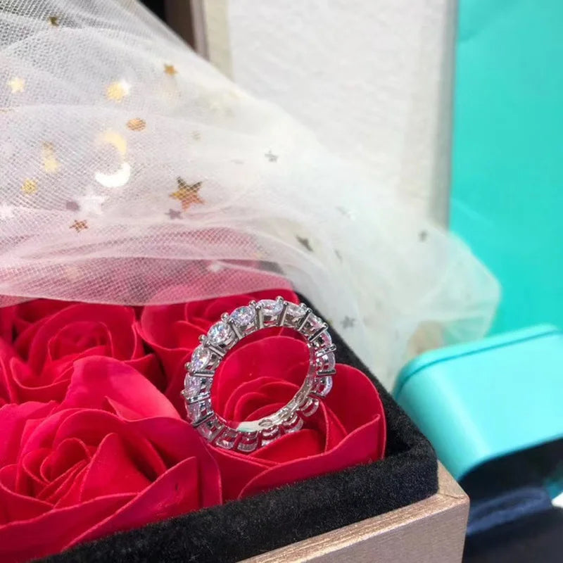 EternaLux™ 925 Sterling Silver Diamond Band