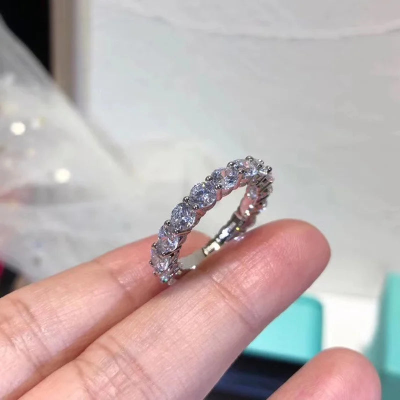 EternaLux™ 925 Sterling Silver Diamond Band