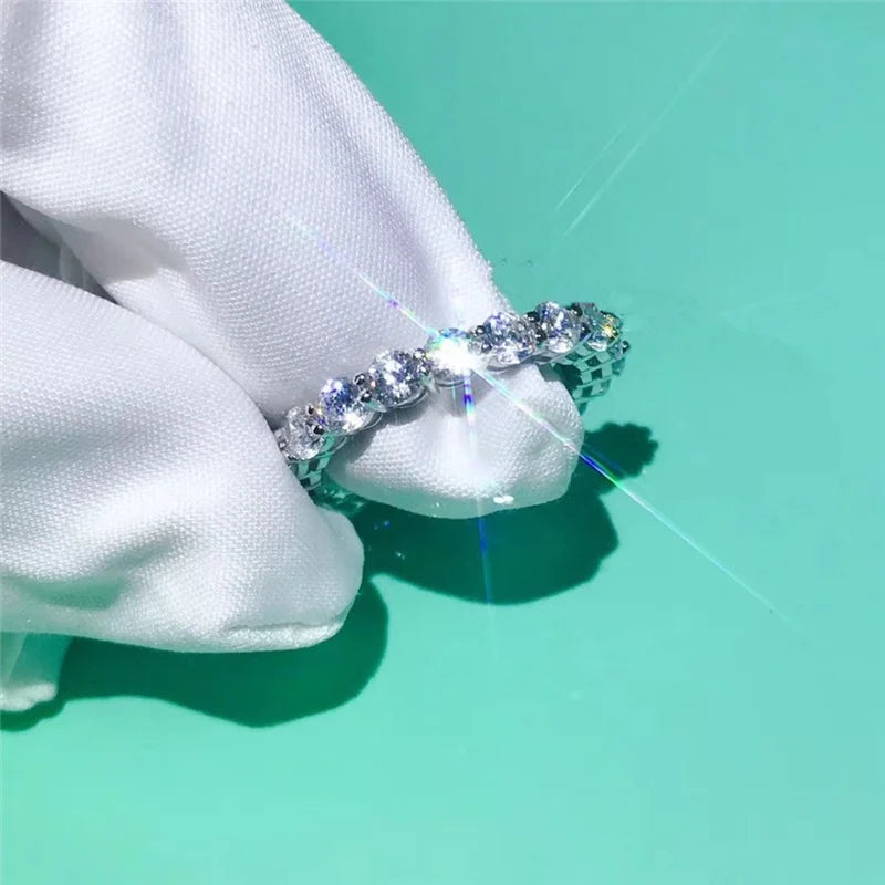 EternaLux™ 925 Sterling Silver Diamond Band