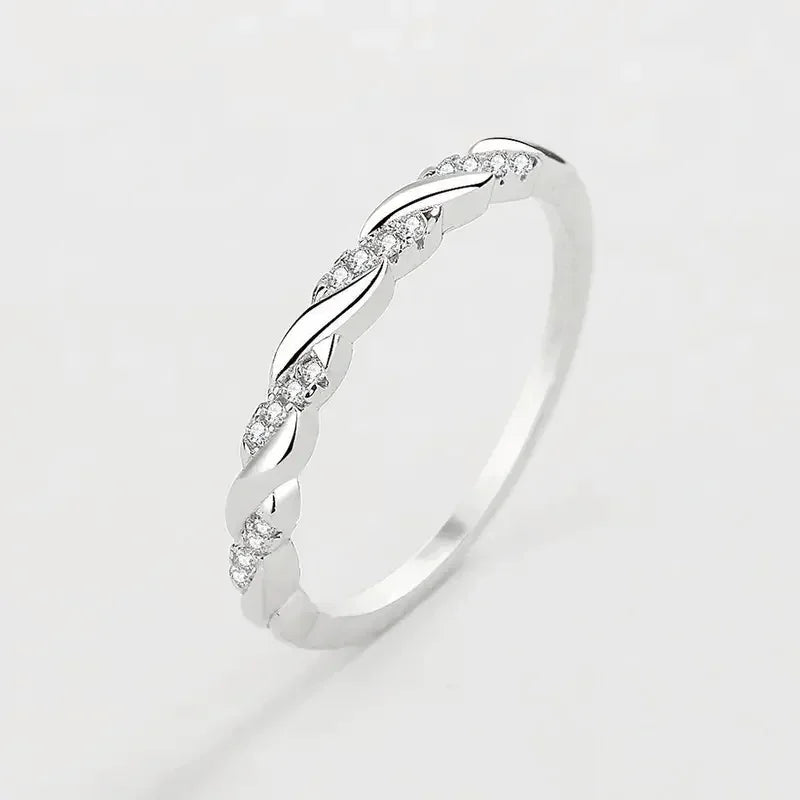 Huitan Eternal Grace Zircon Wedding Band