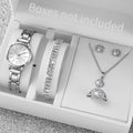 5/6PCS Fashion Women Watches Jewelry Set Luxury Analog Quartz Watch for Women Reloj Mujer Girls Clock Gift（Without Box）
