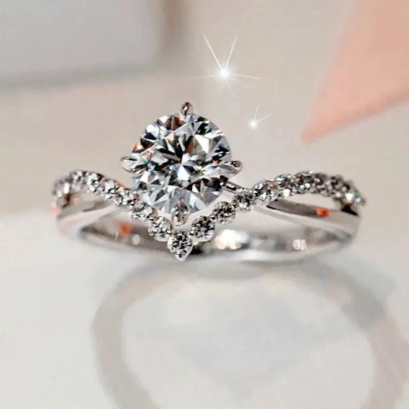 Huitan Eternal Grace Zircon Wedding Band