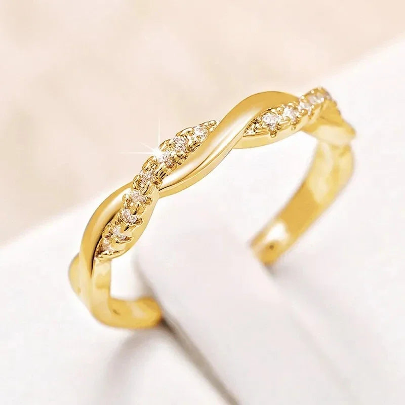 Huitan Eternal Grace Zircon Wedding Band