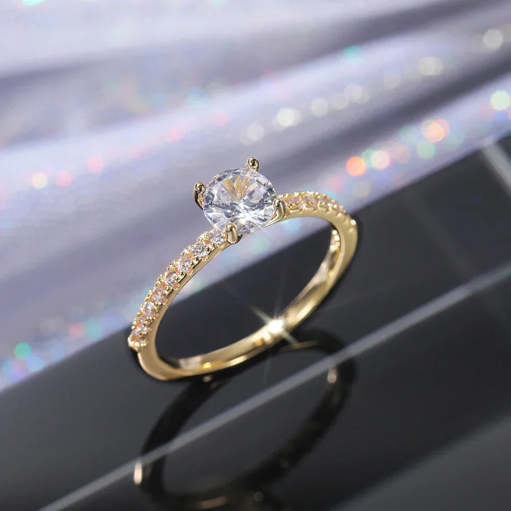 Huitan Eternal Grace Zircon Wedding Band