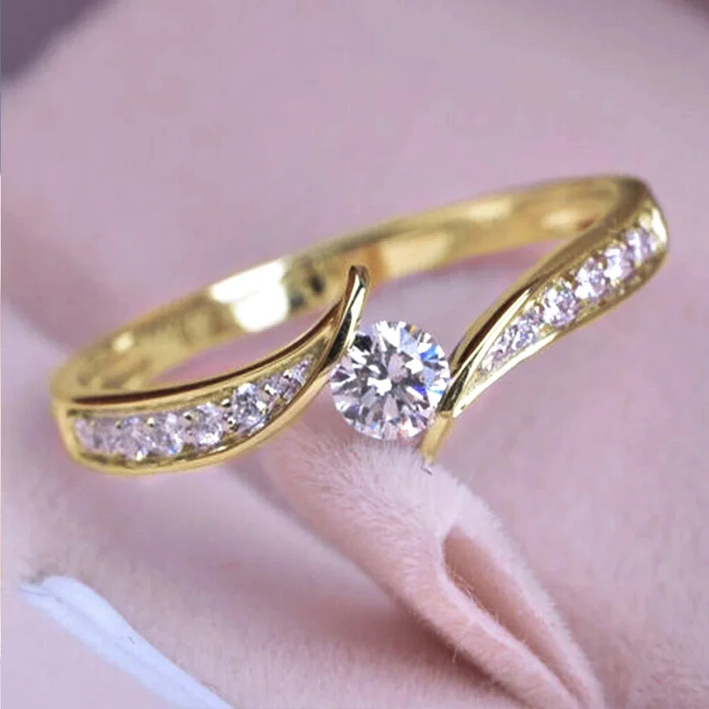 Huitan Eternal Grace Zircon Wedding Band