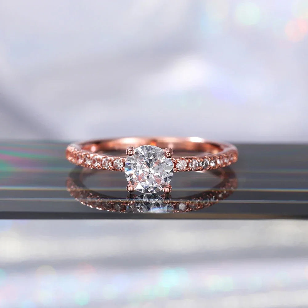 Huitan Eternal Grace Zircon Wedding Band